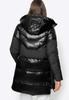 Manteau d'hiver matelassé pour femme Wittchen en matériaux combinés avec capuche, Nylon Noir