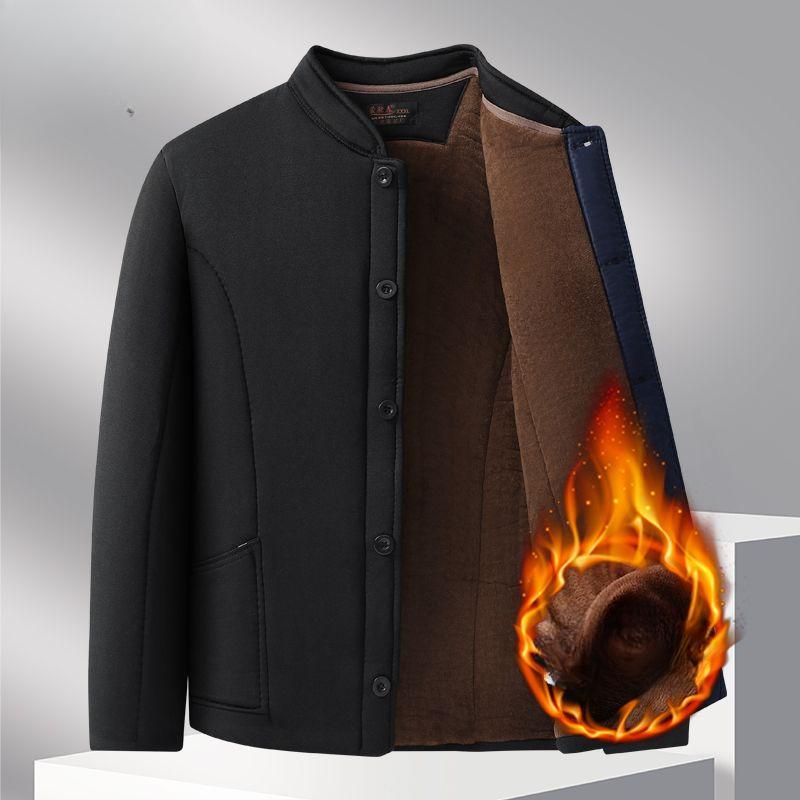 Winter  Suit Men's Cotton Clothes Cotton Pants Two-piece Set Dad Thickened Warm Vest Velvet Cotton Suit