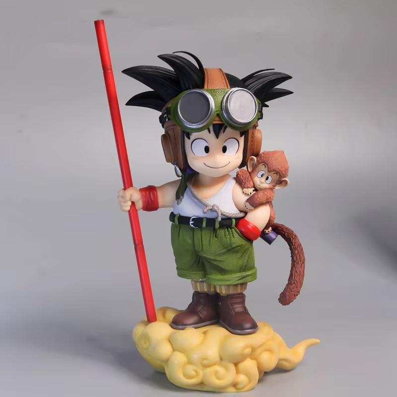 

In Stock Anime Dragon Ball Son Goku Figure With Monkey Kid Goku Action Figure 26cm Pvc Statue Collection Model Genuine