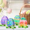 6 Pcs Easter Egg Decorations Paper Colored Eggs Tabletop Decor Sign Standing Egg Centerpiece for Easter Dinner Party Spring Events Supplies
