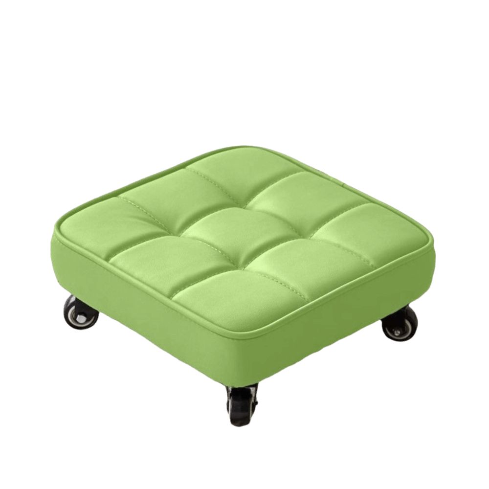 Square Shape Rolling Stool Upholstered Wheeled Short Bench Kids Play Foot Stool  Entryway Lazy Rest