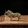 Brass Lion Figurine With Vintage Antique Finish And Exquisite Carvings For Home Office Desktop Decor