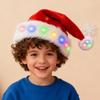 Santa Hat LED Lights Christmas Dress Up Headpiece LED Musical Festive Hat for Kids Women Men Event Planners Family Photo Winter
