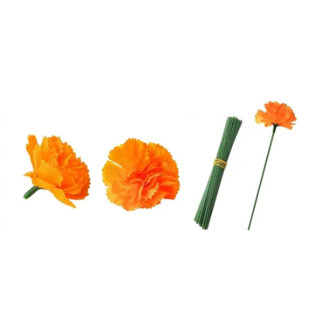 Artificial Carnation Flowers Multipurpose Simulation Exquisite Silk Carnation Flowers with Stems for Birthday Party