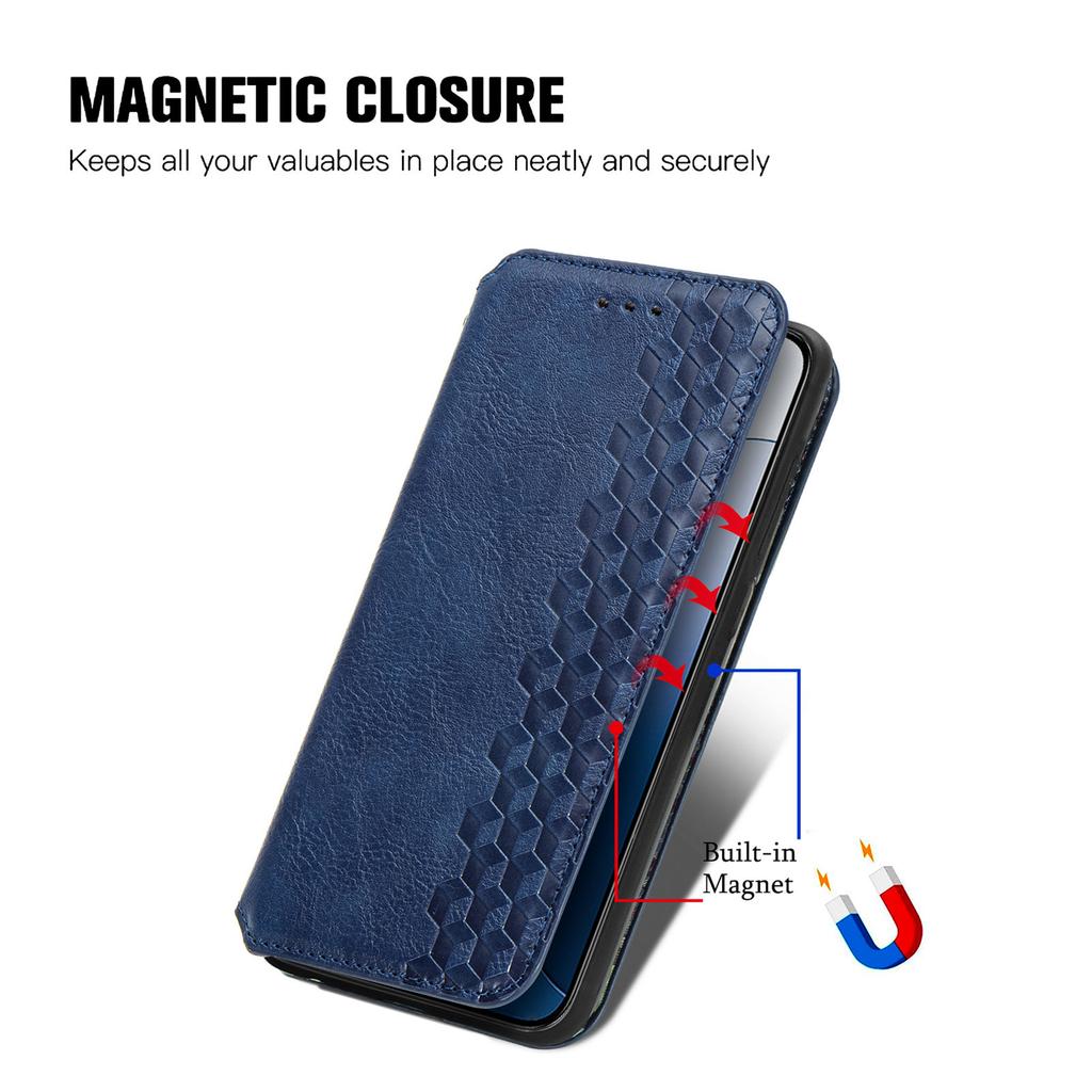 For Xiaomi 14T PU Leather Case Rhombus Imprint Wallet Stand Phone Cover