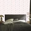 Rabbits Wallpaper In White, Coral and Light Gray for Living Room and Bedroom 50x1000