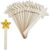10 Stück Holzstern-Stab Magische Stern-Stäbe DIY Mal-Stäbe Unfertiger Holzstern-Stab Prinzessinnen-Fee-Stab für Party-Mitgebsel Kunst