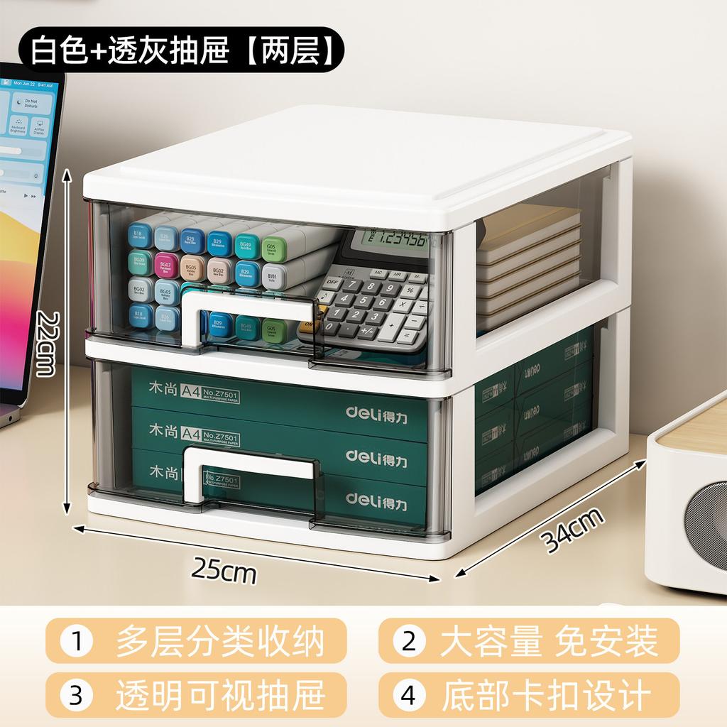 Desktop Storage Box Drawer Office Pen Holder Box Stationery Cosmetics Storage Box Finishing Multi-layer Shelf Cabinet