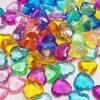100 PEZZI Diamanti Acrilici a Forma di Cuore 25MM Bomboniere per Feste Compleanni Bambini Carnevale Tesoro Premi per la Classe Regali per Ragazze