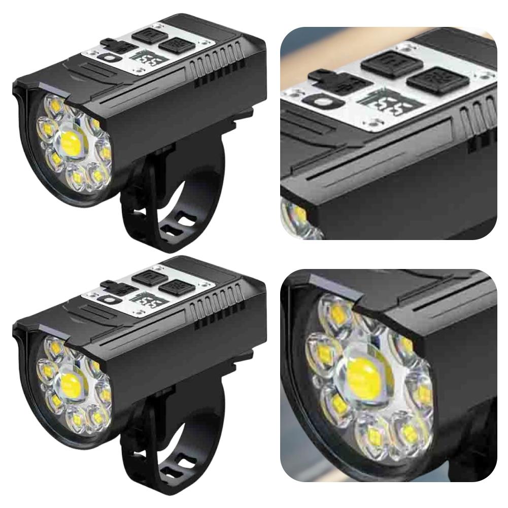 LED Fiets Voorlamp Hoge Helderheid Fiets Zaklamp Dubbele Lichtbron Fiets Veiligheidslamp Fiets Koplamp Fietsaccessoires