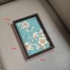 Snack Tray 20x30CM Tea Tray Golden Flower Flower Square Dessert Tray Exquisite Design Blue Bottom Serving Tray Foyer