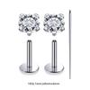 3 PCS ASTM-F136 G23 Titanium Steel Labret Lip Piercing Men Women Round CZ Crystal Ear Cartilage Helix Piercings 6/8/10MM
