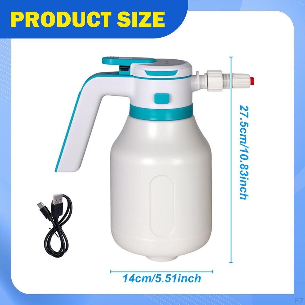 Electric Car Foam Sprayer Spray Bottle Cordless Portable 2000 ml Handheld for Washing
