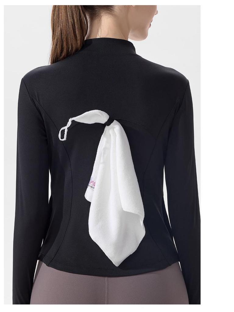 Women's Quick-Dry Long-Sleeve Yoga Jacket - High-End Fitness Top for Spring & Summer