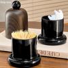Imitation Walnut Color Toothpick Holder With Ball Top High-End Decor For Living Room & Kitchen, Portable
