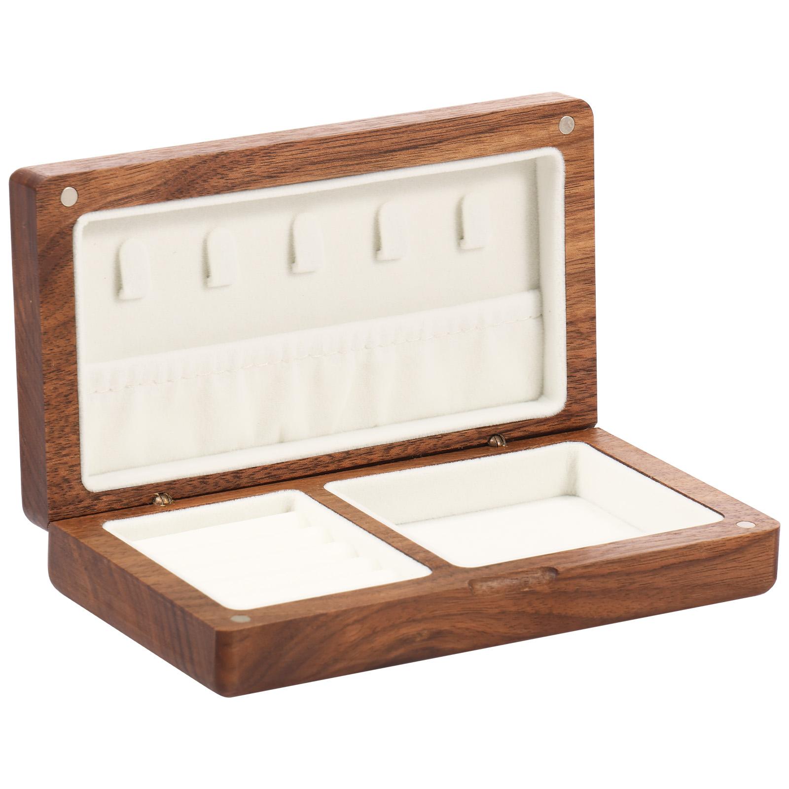 

Portable Velvet Jewelry Storage Box Wooden Travel Jewelry Box Vintage Earring Ring Necklace Case Jewelry Storage Holder Box New