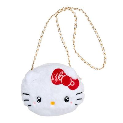 Kožušinová taška v tvare tváre Sanrio Hello Kitty ( biely ) Japonsko NOVÉ postavičky Sanrio