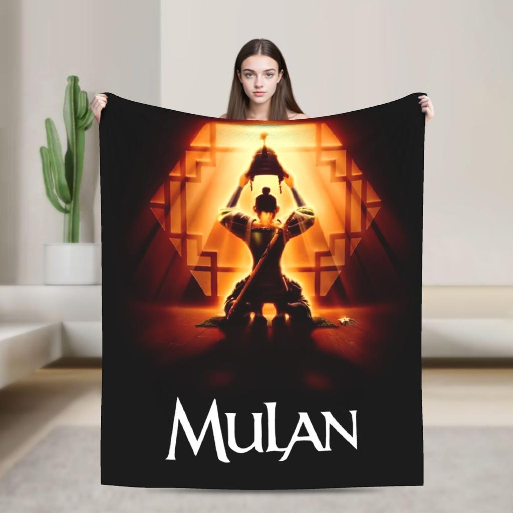 Mulan Cartoon Blankets  Airplane Travel Flannel Throw Blanket For Outdoor Soft Warm Custom Quality Bedspread Birthday Gift