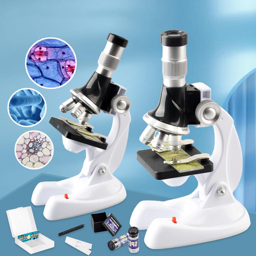 

QB3303 1 Set Elementary School Student STEM Microscope 1200X Magnification Tools for Children Type A