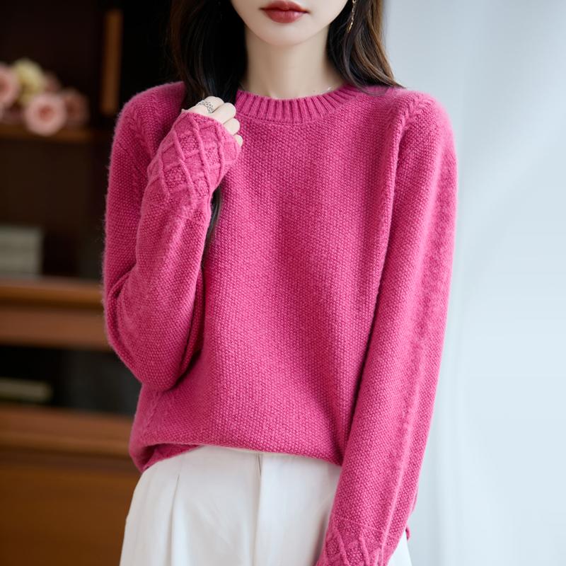 Dámský kašmírový svetr Kašmír Qinghe 30% kašmír 70% vlna podzimní a zimní pulovr hřejivý a módní