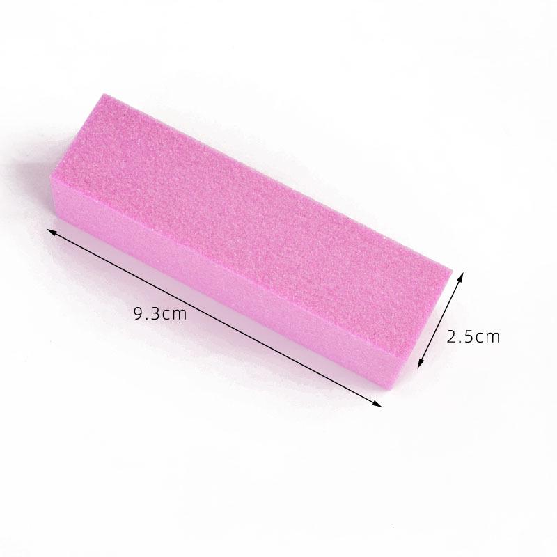 Pink Tofu Nail Buffer: Four-Sided High-Quality Sponge Block for Polishing, Buffing, and Filing.