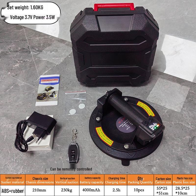 8-Inch Automatic Electric Vacuum Suction Cup for Heavy-Duty Glass and Tile Lifting