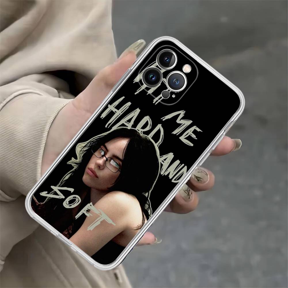 Pop E-Eilish Ster B-billie Transparante Telefoonhoes Voor IPhone 17 Air 16 Pro Max 15 14 13 12 11Plus Schokbestendige Hoes
