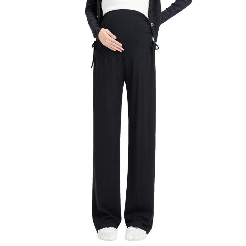 2026 Petite Maternity Drawstring Wide-Leg Pants for Spring/Summer/Autumn