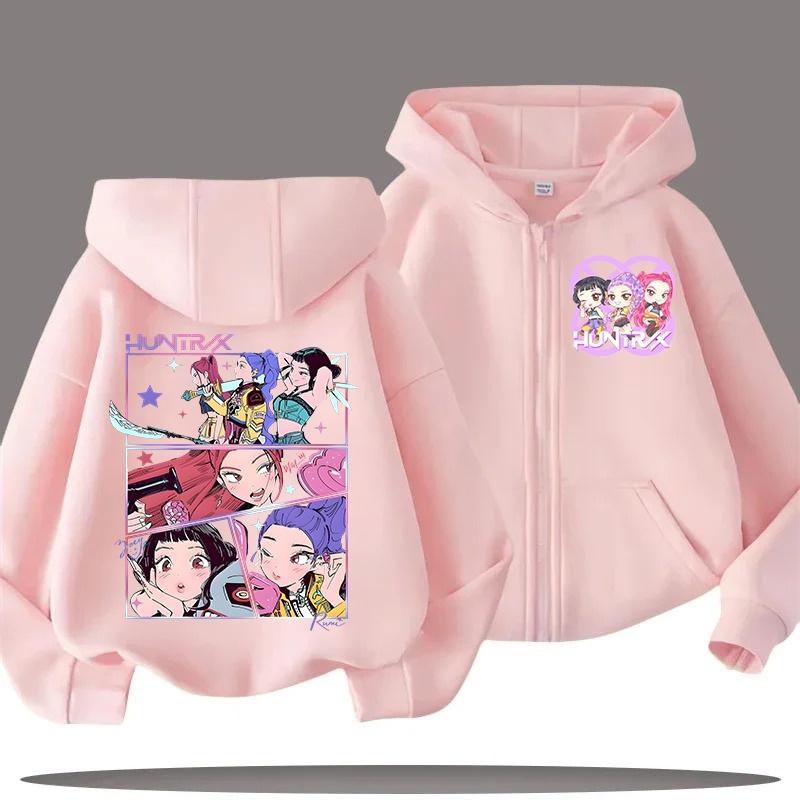 2025 Hot Funny Zip Up Sweatshirts Kpop Demon Hunters Hoodie Children Clothes Kid Girl Boy Sweatshirt Zipper Hoody Casual Top