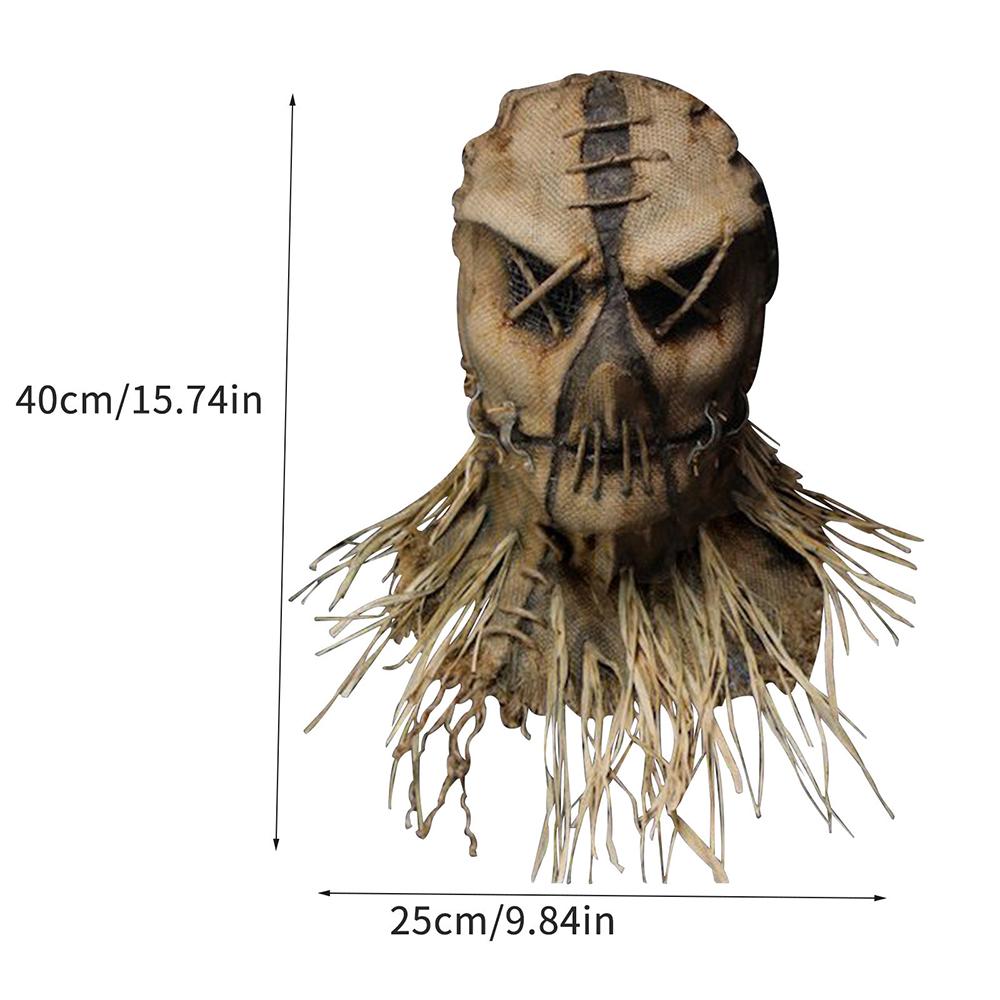 Halloween Latex Mask Horror Scary Scarecrow Cosplay Costume Props Adults Holiday C Style