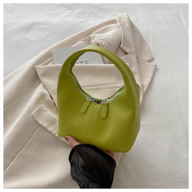 Mini Pu Leather Hobo Top Handle Bag With Zipper Closure Multiple Color Choices For Daily Use Shopping Weekend Trips