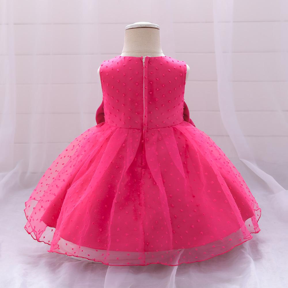 Neujahrskleid Kleinkind Baby Mädchen Kleid Große Schleife Taufe Kleidung für Kinder Erstes Jahr Geburtstag Party Hochzeit Tutu Kleid Taufkleid