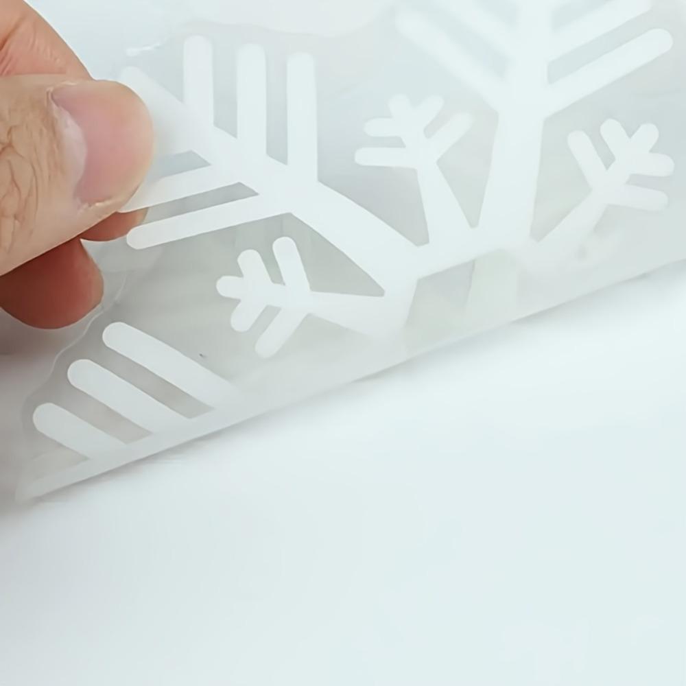 Snowflake Window Clings - Electrostatic White Snowflakes For Christmas & Winter Door Decorations Snowflake Ribbon Wired