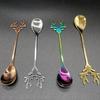 Antlers Shape Spoon Stainless Steel Coffee Dessert Spoon Ice Christmas Antlers Tea Tiny Stirring Tool Accessories