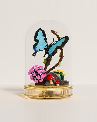 MOULD KING 10103 Insect Collections Butterfly Building Sets with Flower Building Blocks Christmas Decoration Gift