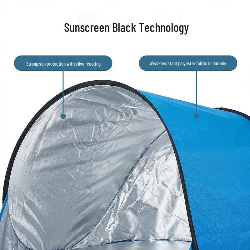 Lightweight One-Second Pop-Up Tent for Single Person - Beach Sunshade & Camping Sun Protection