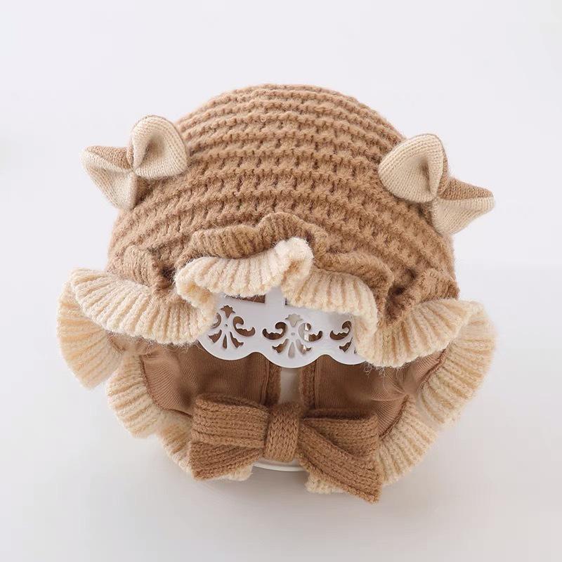 Baby Wool Hat Cute Ear Protection Hat Children Winter Thickened Warm Knitted Baby Cap