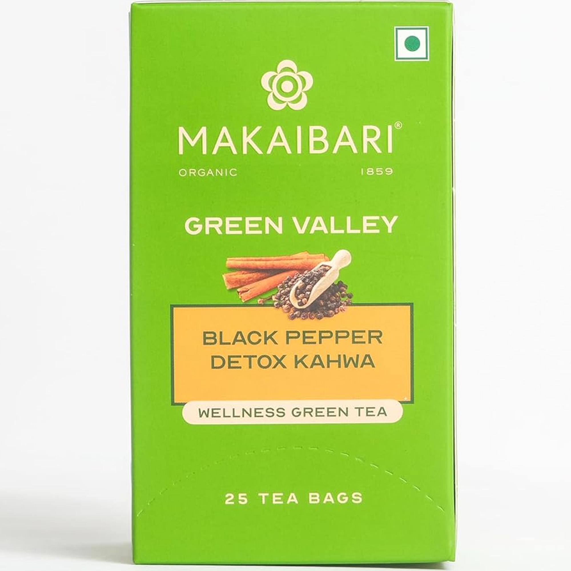 Makaibari Apoorva Green Valley Detox Kahwa Green Tea 25 Tea Bags Herbal Detox Infusion Immunity Booster Blends