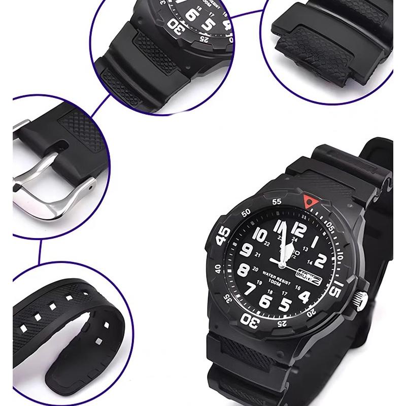Accessori per cinturino da polso adatti per Casio Watch W-218h / F-108 AE1200 / 1000 / 1300 cinturino da polso in resina silicone 18mm