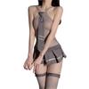 Sex Underwear Sexy Sweet Cool School Girl Mesh Dress Set Student Uniform Stockings Integrated Skirt Splicing Mesh Coat