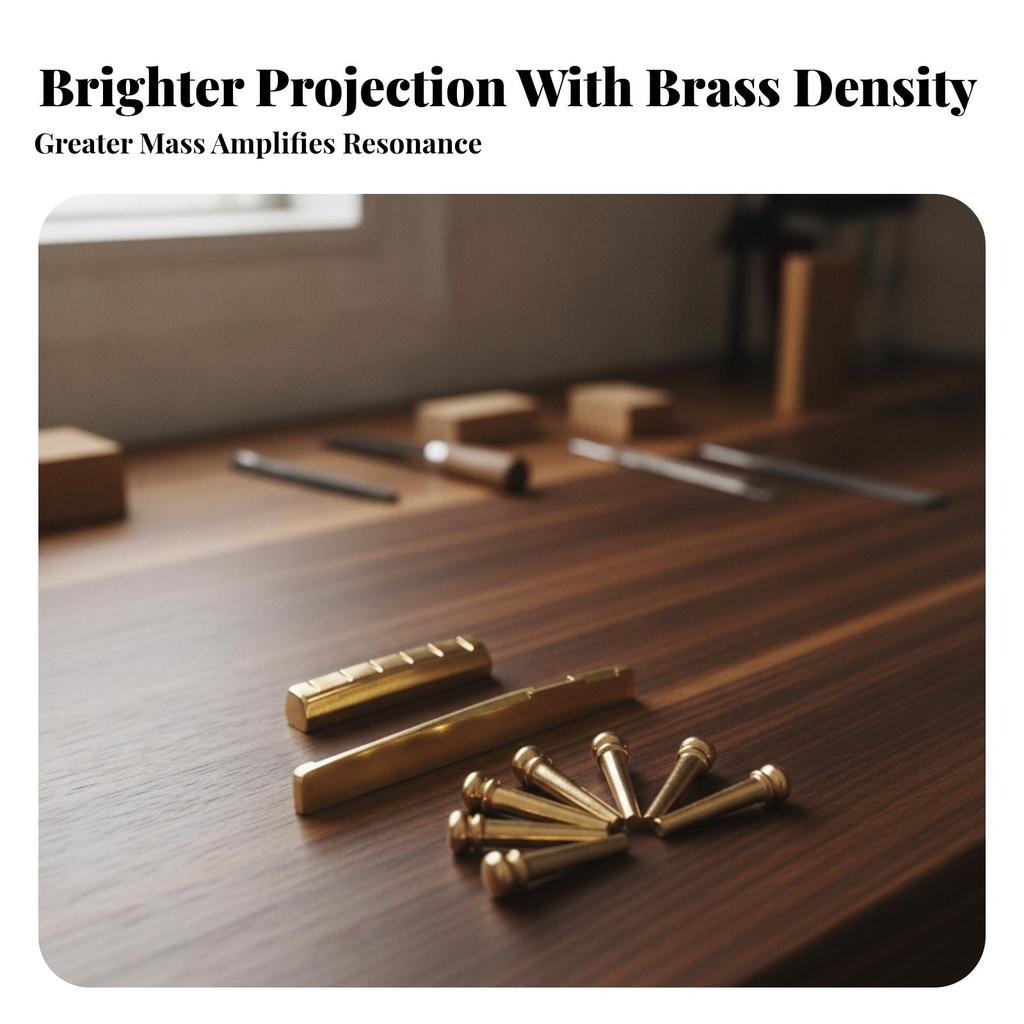 Guitar Bridge Pin Kit with String Rests Brass Hardware Convenient for Guitarists