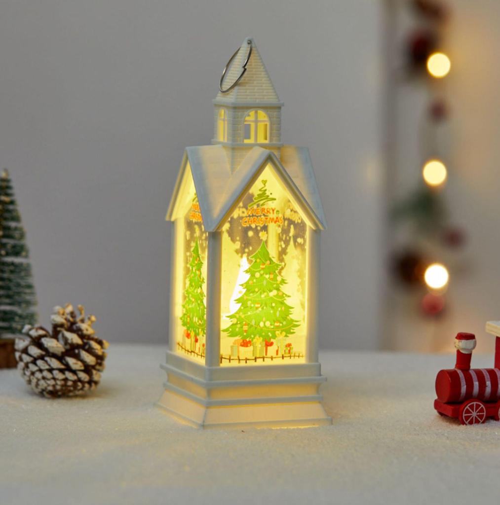 Julgransscen Lysande Vattenlykta - Skrivbordsdekoration & Köpcentrumdekoration