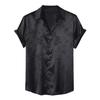 Camicia da Uomo Jacquard di Raso a Maniche Corte Stile Europeo & Americano Moda 2025