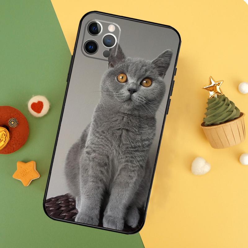 British Shorthair Cat Phone Case For iPhone 17 16 14 13 12 11 15 Pro Max 12 13 Mini 16E 17 Air Shockproof Cover