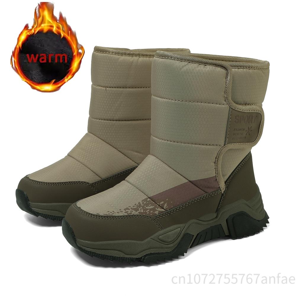 Winter Children Warm Snow Boots Waterproof Boys And Girls Non-Slip Sneakers Fashion Warm Kid's Ankle Boots Outdoor Hiking Shoes