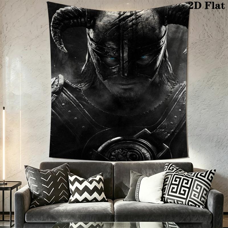 Skyrim Wall Tapestry Aesthetic Wall Hanging Printed Fabric Blanket Decorative Tapestries for Bedroom Living Room Home Decor