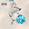 1 Pair Korean Style Hook Earrings Dolphin Design Shiny Rhinestones Drop Earrings Women Mid-length Earrings