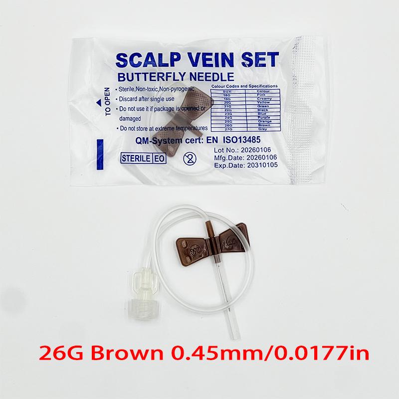 50 PCS Disposable Screw-type Butterfly Infusion Needle Double-wing Infusion Needle for Pet Care Room Suitable for Cats and Dogs