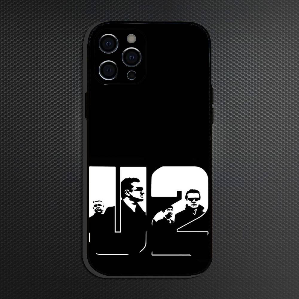 Band U2 Phone Case For iPhone 16,15,14,13,12,11 Plus,Pro Max, Soft Silicone Black Cover