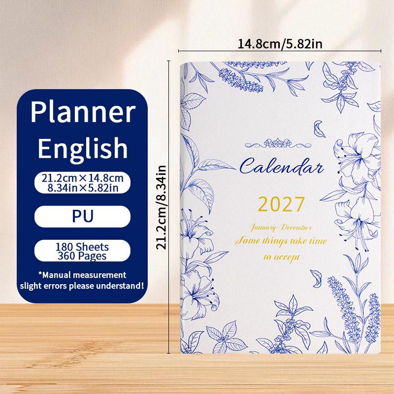 2027 English A5 Daily Planner with Custom Logo